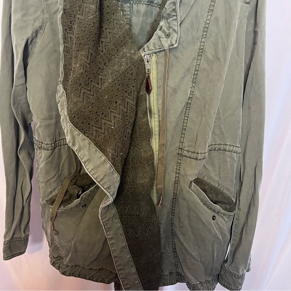 Anthropologie Hei Hei Etta Layered Green Utility Draped Jacket, size Medium - Picture 9 of 10